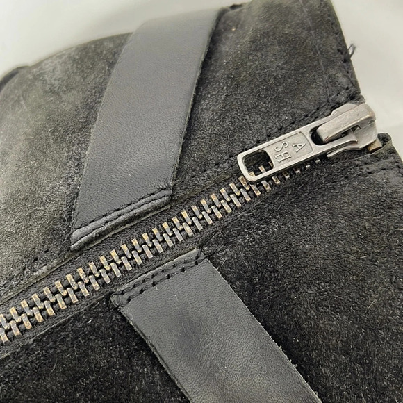 ASH Falcon Harness Moto Ankle Boots Black  Brushed Leather Chunky Heels 38 8 - Picture 8 of 15